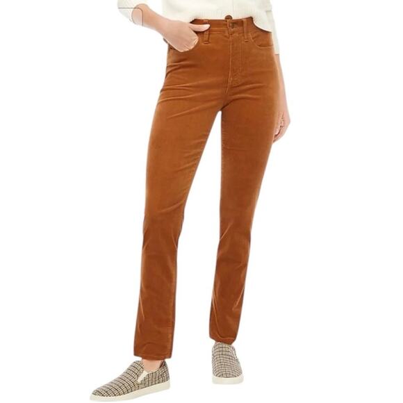 Lands’ End Mid Rise Straight Leg Corduroy Pants Women’s 6 Rust Brown Preppy - Picture 1 of 8